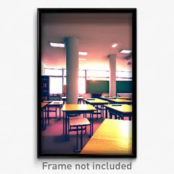 Pixel Art Poster - Warm Classroom (8 Bit Psychedelic Trippy Video Game Print)