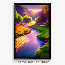 Pixel Art Poster - Quirky Brook (8 Bit Psychedelic Trippy Video Game Print)