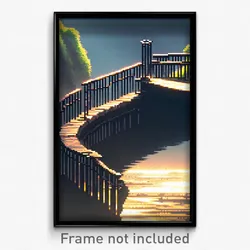Pixel Art Poster - Black Ravine (8 Bit Psychedelic Trippy Video Game Print)