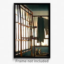 Pixel Art Poster - Old Fashioned Drying Rack (8 Bit Video Game Print)