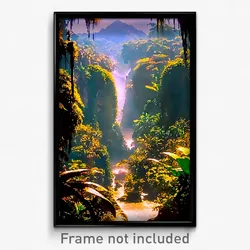 Pixel Art Poster - Stupendous Jungle (8 Bit Psychedelic Trippy Video Game Print)