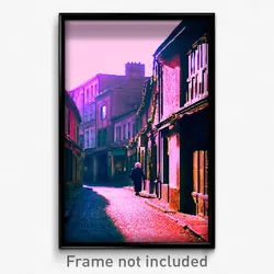 Pixel Art Poster - Elderly Street (8 Bit Psychedelic Trippy Video Game Print)
