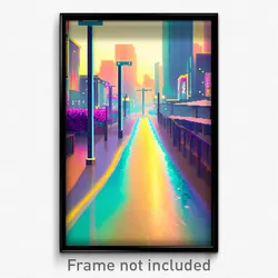 Pixel Art Poster - Fluid Boulevard (8 Bit Psychedelic Trippy Video Game Print)
