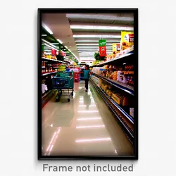 Pixel Art Poster - Busy Grocery Store (8 Bit Psychedelic Video Game Print)