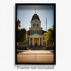 Pixel Art Poster - Calm Courthouse (8 Bit Psychedelic Trippy Video Game Print)