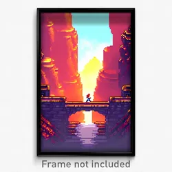 Pixel Art Poster - Classic Chasm (8 Bit Psychedelic Trippy Video Game Print)