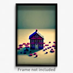 Pixel Art Poster - Rubbery Counting House (8 Bit Psychedelic Video Game Print)