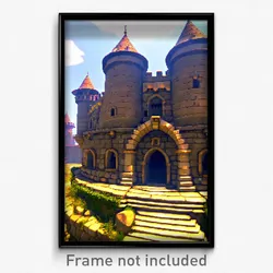Pixel Art Poster - Admired Fortifications (8 Bit Psychedelic Video Game Print)