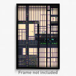 Pixel Art Poster - Digital Wire Frame Factory (8 Bit Video Game Print)