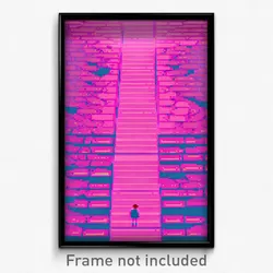 Pixel Art Poster - Pink Causeway (8 Bit Psychedelic Trippy Video Game Print)