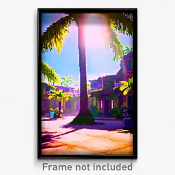 Pixel Art Poster - Shady Cay (8 Bit Psychedelic Trippy Weird Video Game Print)