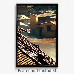 Pixel Art Poster - Dry Rooftops (8 Bit Psychedelic Trippy Video Game Print)