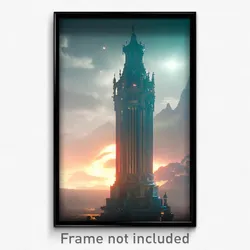 Pixel Art Poster - Prestigious Realm (8 Bit Psychedelic Trippy Video Game Print)