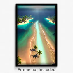 Pixel Art Poster - Polished Atoll (8 Bit Psychedelic Trippy Video Game Print)