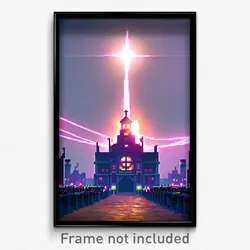 Pixel Art Poster - Beloved Belfry (8 Bit Psychedelic Trippy Video Game Print)
