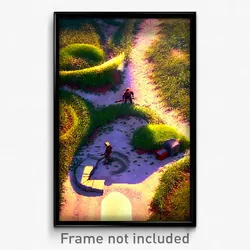 Pixel Art Poster - Quaint Earthworks (8 Bit Psychedelic Trippy Video Game Print)
