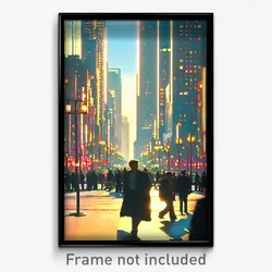 Pixel Art Poster - Important City (8 Bit Psychedelic Trippy Video Game Print)