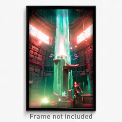 Pixel Art Poster - Liquid Dungeon (8 Bit Psychedelic Trippy Video Game Print)