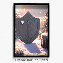 Pixel Art Poster - Frosty Shield (8 Bit Psychedelic Trippy Video Game Print)