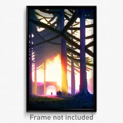 Pixel Art Poster - Outstanding Glade (8 Bit Psychedelic Trippy Video Game Print)