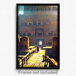 Pixel Art Poster - Zealous Citadel (8 Bit Psychedelic Trippy Video Game Print)