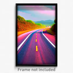 Pixel Art Poster - Flamboyant Road (8 Bit Psychedelic Trippy Video Game Print)