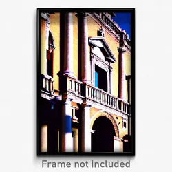 Pixel Art Poster - Dazzling Italian Architecture (8 Bit Video Game Print)
