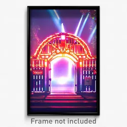 Pixel Art Poster - Stimulating Gate (8 Bit Psychedelic Trippy Video Game Print)