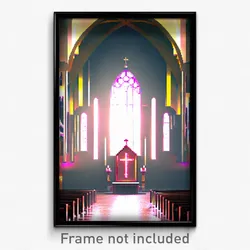 Pixel Art Poster - Fluid Chapel (8 Bit Psychedelic Trippy Video Game Print)