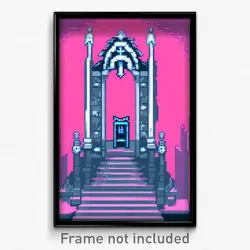 Pixel Art Poster - Nocturnal Throne (8 Bit Psychedelic Trippy Video Game Print)