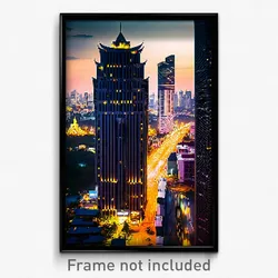 Pixel Art Poster - Tall Thai City (8 Bit Psychedelic Trippy Video Game Print)