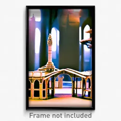 Pixel Art Poster - Miniature Architecture (8 Bit Psychedelic Video Game Print)