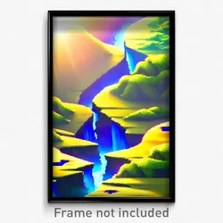 Pixel Art Poster - Vivid Plateau (8 Bit Psychedelic Trippy Video Game Print)