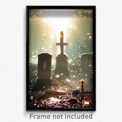 Pixel Art Poster - Bubbly Grave (8 Bit Psychedelic Trippy Video Game Print)