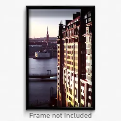 Pixel Art Poster - Bleak Swedish City (8 Bit Psychedelic Video Game Print)