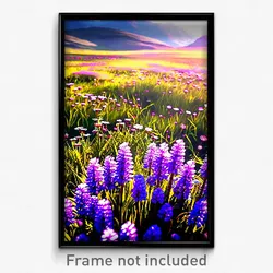 Pixel Art Poster - Nice Meadow (8 Bit Psychedelic Trippy Weird Video Game Print)