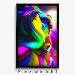 Pixel Art Poster - Multicolored Maw (8 Bit Psychedelic Trippy Video Game Print)