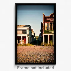 Pixel Art Poster - Abandoned American Town (8 Bit Psychedelic Video Game Print)