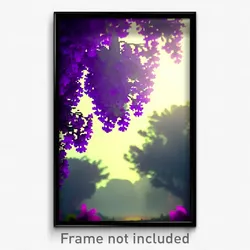 Pixel Art Poster - Violet Vista (8 Bit Psychedelic Trippy Video Game Print)