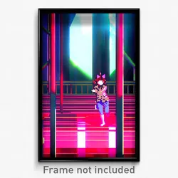 Pixel Art Poster - Flamboyant Anime (8 Bit Psychedelic Trippy Video Game Print)