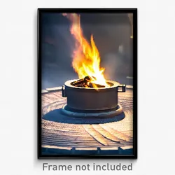 Pixel Art Poster - Peaceful Furnace (8 Bit Psychedelic Trippy Video Game Print)
