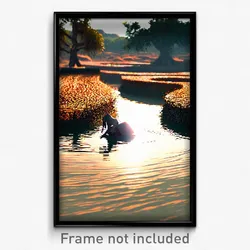 Pixel Art Poster - Dry Pond (8 Bit Psychedelic Trippy Weird Video Game Print)