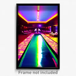 Pixel Art Poster - Acidic Pool (8 Bit Psychedelic Trippy Weird Video Game Print)
