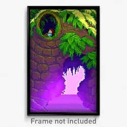 Pixel Art Poster - Hidden Burrow (8 Bit Psychedelic Trippy Video Game Print)
