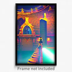 Pixel Art Poster - Quirky Ramparts (8 Bit Psychedelic Trippy Video Game Print)