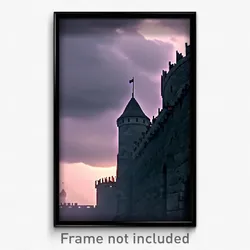 Pixel Art Poster - Gloomy Fortifications (8 Bit Psychedelic Video Game Print)