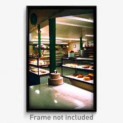 Pixel Art Poster - Dreary Bakery (8 Bit Psychedelic Trippy Video Game Print)