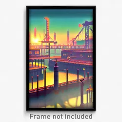 Pixel Art Poster - Showy Port (8 Bit Psychedelic Trippy Weird Video Game Print)