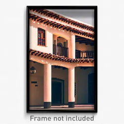 Pixel Art Poster - Flat Mexican Architecture (8 Bit Video Game Print)