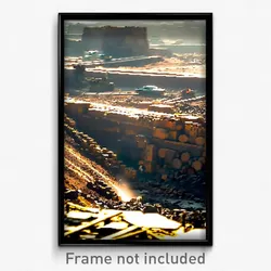 Pixel Art Poster - Busy Quarry (8 Bit Psychedelic Trippy Weird Video Game Print)